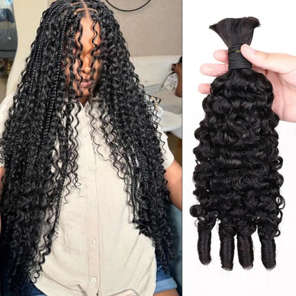 15A Burmese Curly Human Hair Bulk for Braiding Boho Braids Bundles Human Hair Bulks For Bohemian Knotless Virgin Hair Extensions