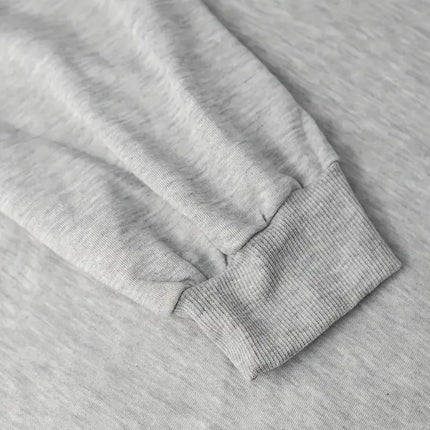 Grey Monster Print Fleece Lined Hoodie Casual For Autumn Long Sleeve Crew Neck Sweatshirts Women clothing Relaxed Drop Shoulder
