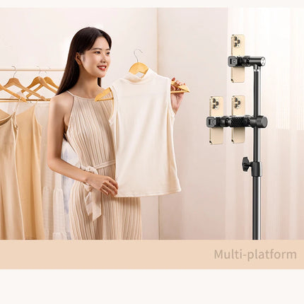 MoZhao Phone Stand Overhead Shooting Tripod Fill Light Floor-standing Telescopic Outdoor Live Photo Video Universal Camera Stand