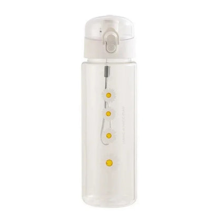 780ml Daisy Flower Plastic Water Bottle Sports Transparent Water Bottle Portable Gym Travel Clear Leakproof Drinking Bottle
