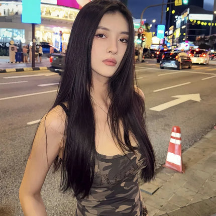 American Retro Camouflage Svel Strap Vest Women Summer Sexy Spicy Slim Fit Outerwear ort Versatile Small Top