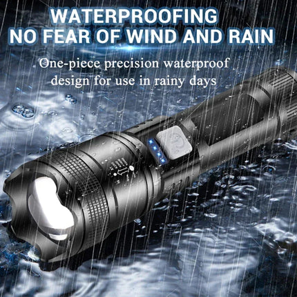 High Power LED Flashlight Long Range Tactical Torch Telescopic Zoom USB Rechargeable Portable Lamp For Outdoor Emergency Fishing