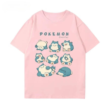 2026 Summer Pokemon Squirtle Cool Sunglasses Print T-Shirt 100% Cotton Oversized Couple & Family Tee for Travel Game & Sports