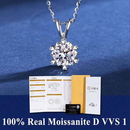 Classic 4 Prong Moissanite Pendant for Couple Men Women Wedding Jewelry Necklace D Color Lab Diamond Luxury Fine Jewelry