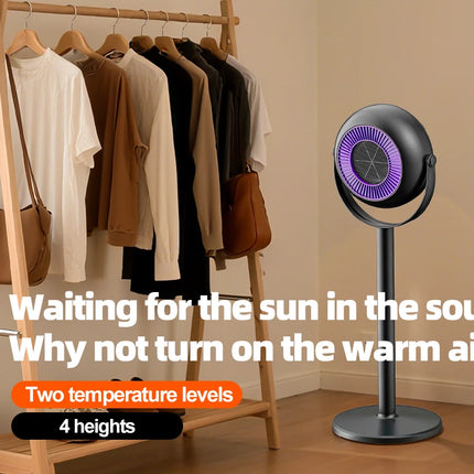 Winter Floor Mounted Warm Air Fan With Adjustable Telescopic Electric Heater For Home Bedroom Office Energy-Saving Small Sun