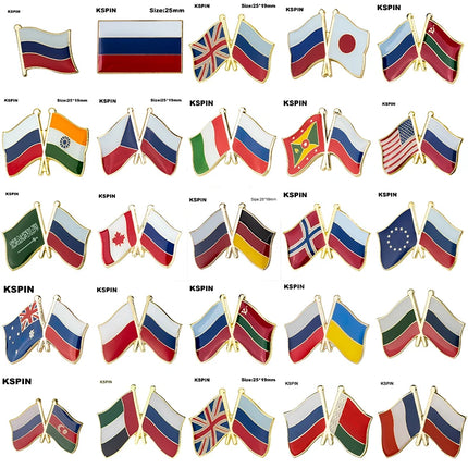 Russia Flag Laple Pin Badge Brooch