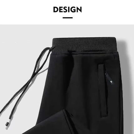 2025 New Men Loose Sweatpants Casual Elastic Drawstring Pants Male Elastic Waist Soft Casual Ankle Band Zipper Pockets Trousers