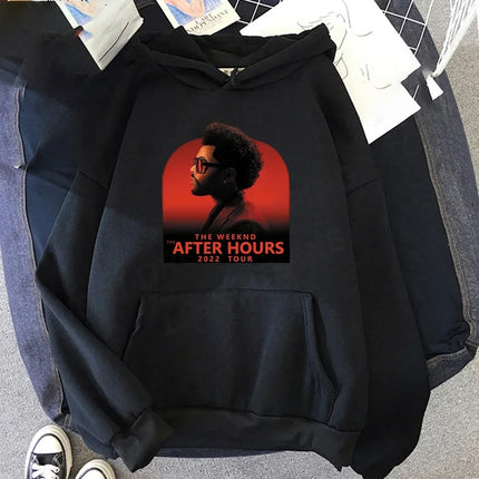 Singer The Weeknd Pattern Print Men's Sweatshirt Autumn and Winter Street Leisure Fitness Jogging Sports Adult Hooded Pullover