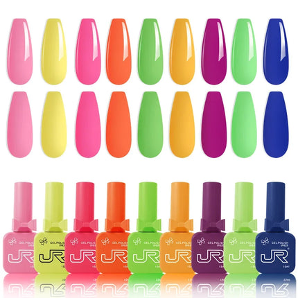 15ml gel Nail Polish set Including Red Pink Nude Gel Polish Kit LED Soak Off Polish Home DIY top coat