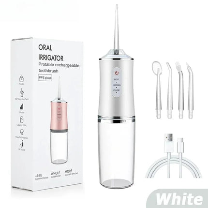 Cordless Dental Water Flosser Electric Oral Irrigator 3 Modes Waterproof Professional Tooth Cleaner Water Drill for Oral Health