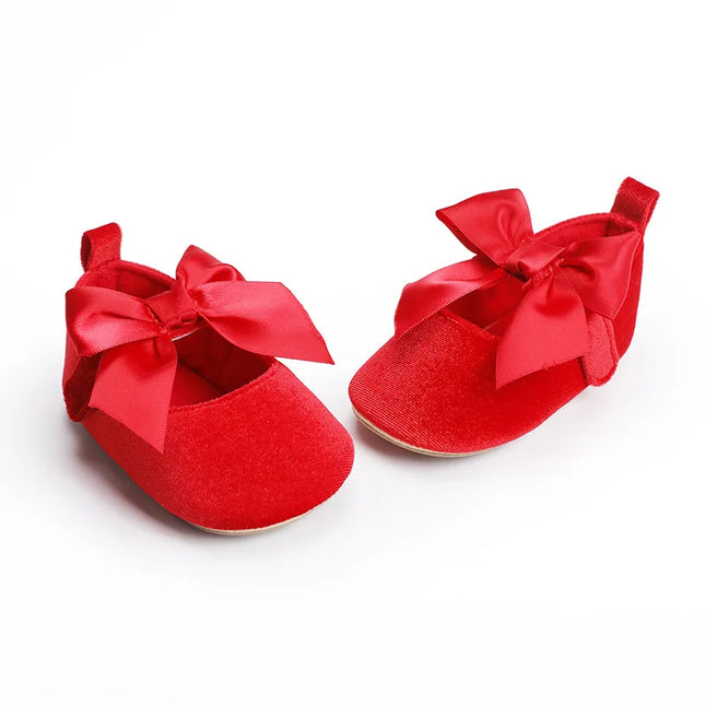 Spring and Autumn Baby Butterfly Knot Fashion Fluffy Princess Shoes 0-1 Year Old Baby Shoes Sneakers