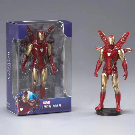 10-12CM Marvel Anime Figure Spiderman Hulk Iron Man Venom  Captain America Thanos Movable Joints PVC Dolls Toy Gift For Children