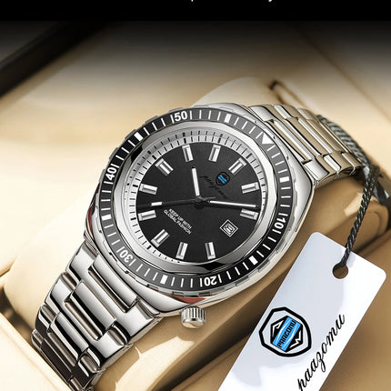 PAAZOMU Luxury Business Men Watch Date Week Waterproof Luminous Man Wristwatch Sport Stainless Steel Quartz Men's Watches Reloj