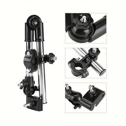 Adjustable Stainless Steel Umbrella Stand for Wheelchairs and Bicycles Rainproof Equipment, Multi-function Umbrella Stand
