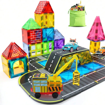 Magnetic Building Blocks Toys, Magnetic Tiles, Creative DIY Track Building Kit Construction Toys