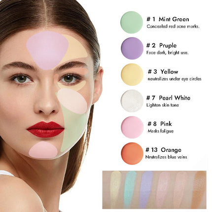Contour & Concealer Palette,Concealer Cream,Moisturizing,Brightening Dark Circles,Multi-Color Contour Foundation Cream Makeup