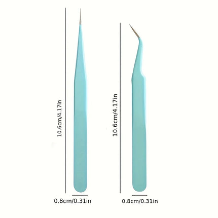 2pcs Macaron Color Stainless Steel Tweezers Diy Handbook Tape Sticker Tool Journal Gadgets Simple Practical Portable