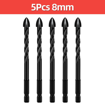 TOOLEYE Cross Hex Drill Bit Set For Concrete Porcelain Tile Glass Metal Multifunction Drill Bits Kit Power Tools Drilling Drills