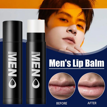 Men's Lip Balm for Dry Cracked Lips - Moisturizing, Nourishing & Hydrating - Colorless Lip Care for Men & Students