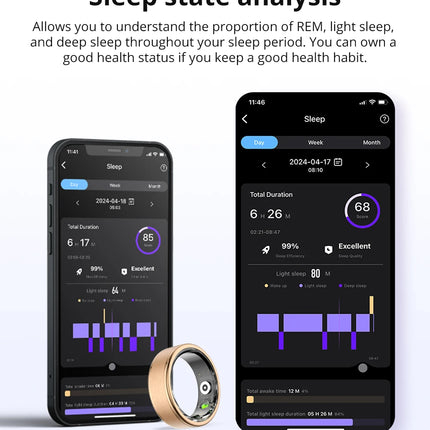 [2024] COLMI R03 Smart Ring Men Women, Battery Life 39 Days, Health Monitor, IP68 & 5ATM Waterproof, Multi-sport Mode