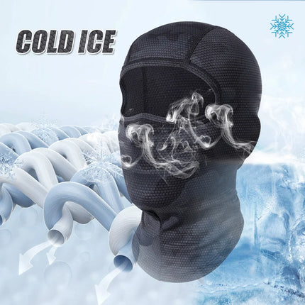 Motorcycle Cooling Full Face Mask Summer Breathable Motorbike Riding Hood Neck Cover Motocross Cycling Helmet Headgear