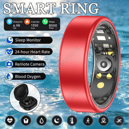 Smart Ring Blood Pressure Heart Rate Sleep Monitoring Smartring IP68 & 5ATM Waterproof Multi-sport Mode Smartring Man Women 2026