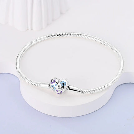 925 Sterling Silver Bracelets 17-20CM Original Leaf Clover Butterfly Heart Bracelet Fit DIY Charms Beads Fashion Women Jewelry