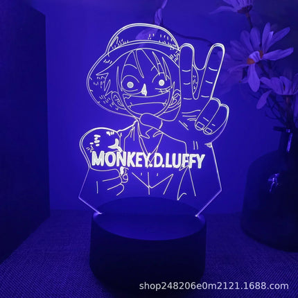 Anime One Piece Zoro Luffy Nami 3D LED Color Changing Night Lights Action Figure Toys Doll Usopp Sanji Chopper Hancock Xmas Gift