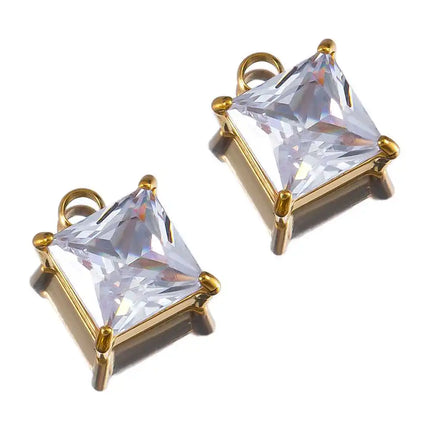 2pcs Gentle Pink Enamel Stainless Steel Charms Rose Flower Starfish Butterfly Necklace Pendant Women DIY Earring Jewelry Making