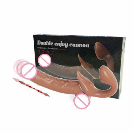 Strapless Strap-on Telescopic Dildo Vibrator Double-heads Vibrating G-Spot Stimulator Big Penis Adult Sex Toys For Women Lesbian