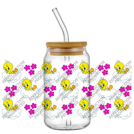 New Product Little Yellow Duck Waterproof DIY Decals 3D Transfers Stickers 16oz UV DTF for Glasses cup Wraps