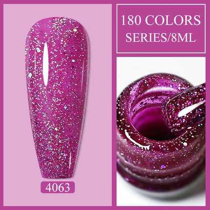 Parkson 8ml HEMA TPO FREE Color Gel Nail Polish Nude Pink Red Green Collection Nail Gel Polish Glitter Soak Off UV LED Gel