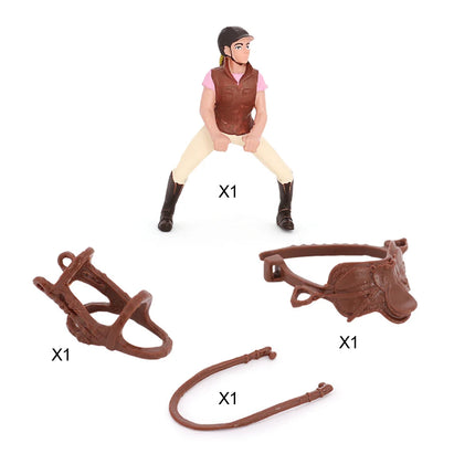 Latest Farm Horse Race House Car Model Action Figures Emulational Horseman Horse Animal Playset Figurines Toy for Christmas Gift