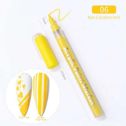 Nail Art Drawing Pen Graffiti Nail Acrylic Pen Waterproof Painting Liner DIY 3D Abstract Line Nail Art Beauty Tool Manicure
