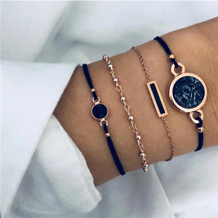 Cuban Chain Bracelet Set for Women, Gold Color, Boho Retro, Thick Twist, Trendy Quality Jewelry Gifts, 11Pcs, 2024