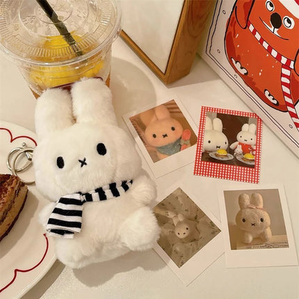 Kawaii Miffy Cute Plush Pendant Cartoon Rabbit Winter Series Snowman Versatile Backpack Decoration Key Chain Girl Festival Gift