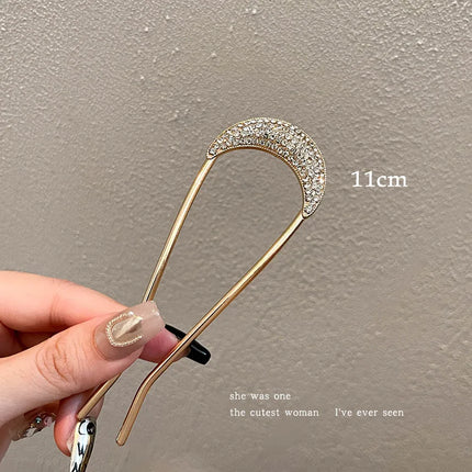 New Pearl U-shaped Tassel Hair Sticks Women's Fashion Ponytail Metal Hairpin for Girls Styling Tools Delicate Hair Accessories
