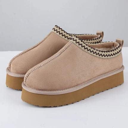 Smile Winter Fuzzy Women Shoes Classic Brand Suede Women Slippers Outdoor Fuzzy Antiskid Shoes Women Indoor Fluffy House Shoes
