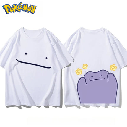 Pokemon Ditto front and back printed T-shirt for men and women, new summer style Y2K Harajuku style loose