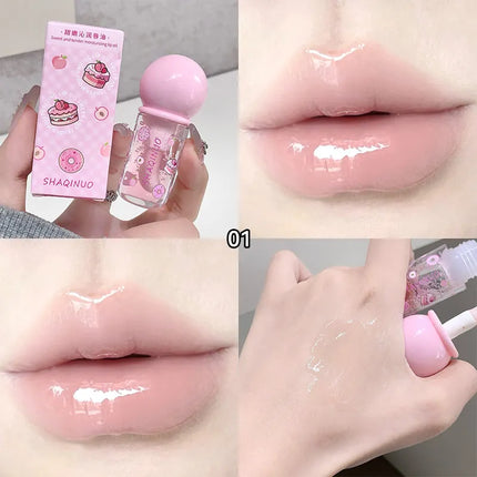 Shaoinuo Fruit-Flavored Lip Oil - Christmas Gift, Moisturizing and Nourishing, Long-Lasting, Non-Sticky and Glossy, Plumps Lips, Lip Balm Specifically for Students, Everyday Nude Makeup, Holiday Gift