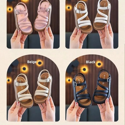 Elegant Summer New Style Korean Version Princess Children's Sandals Elegant Open Toe Stylish Versatile Cute Student Sandals