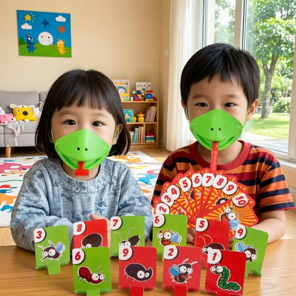 Frog Lizard Mask Tongue Wagging Game Lick Cards Stress Relief Funny Desktop Puzzle Toy Kids Family Party Interactive Gift