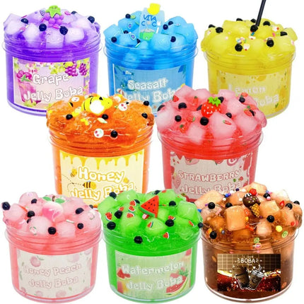 Soft 300ml/70ml Slime Kit Fruit Crunchy Non-Sticky Crystal Slime Glitter Stress Relief Clear Slime Party Favor Gifts