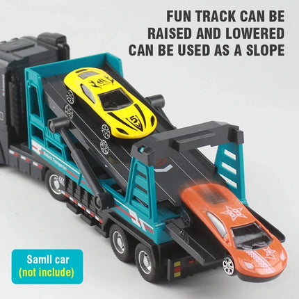 Container Truck Model Diecast Inertial Container Toy Truck Boy Fence Truck Sanitation Truck Semi Trailer Transportation Truck