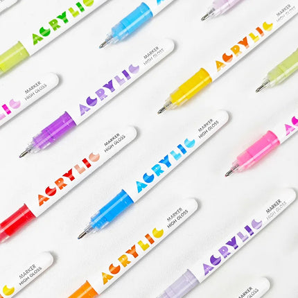 Guangna 168/72 Colors High Gloss Acrylic Marker Pen Set,Hard Headed Drawing Pens,Professional-Grade Paint Pen for DIY Graffiti