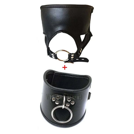 Faux Leather Head Harness Straps Mask Adult Products Oral Fixation Open Mouth Gag BDSM Bondage Roleplay Sex Toys for Women Men