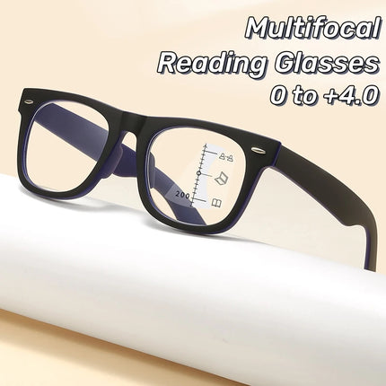 New Progressive Multifocal Reading Glasses Far and Near Dual-purpose Presbyopia Glasses High-definition Anti Blue Light Glasses