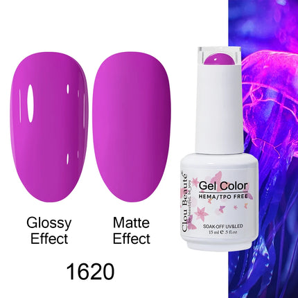 Clou Beaute 15ml HEMA TPO FREE Color Gel Nail Polish Nude Pink Red Green Collection Nail Gel Polish Glitter Soak Off UV LED Gel