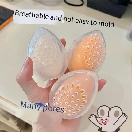1PC Travel Cosmetic Sponge Box New Portable Pink and White Egg Plastic Box Powder Sponge Cosmetic Cosmetic Organizer