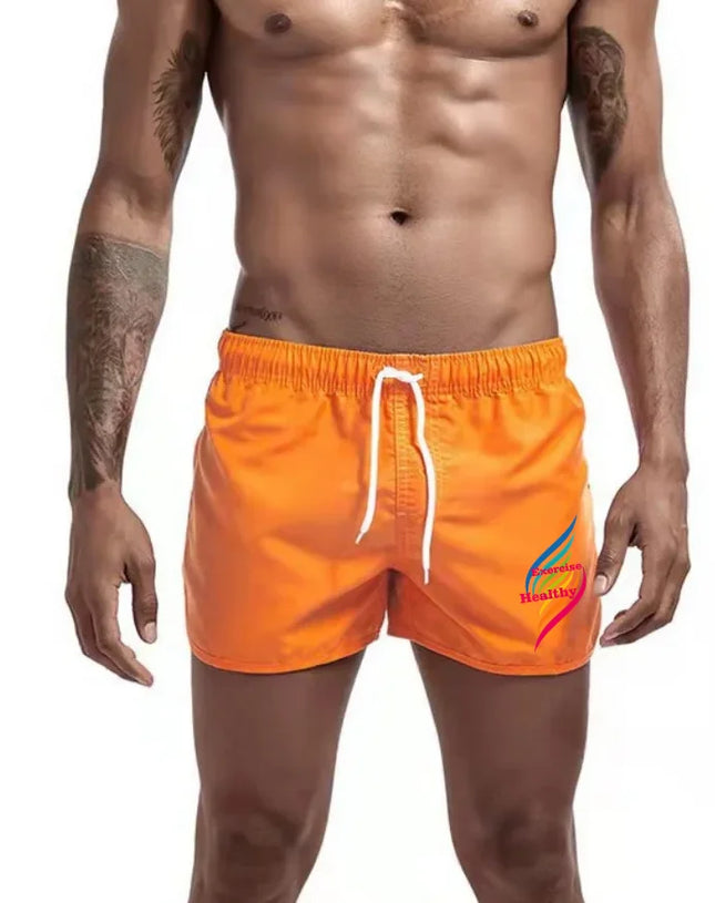 Men's Quick Drying Beach Trunks  Summer Swim Gym Shorts Surf Ventilate Drawstring Casual Fashion Daily Pants